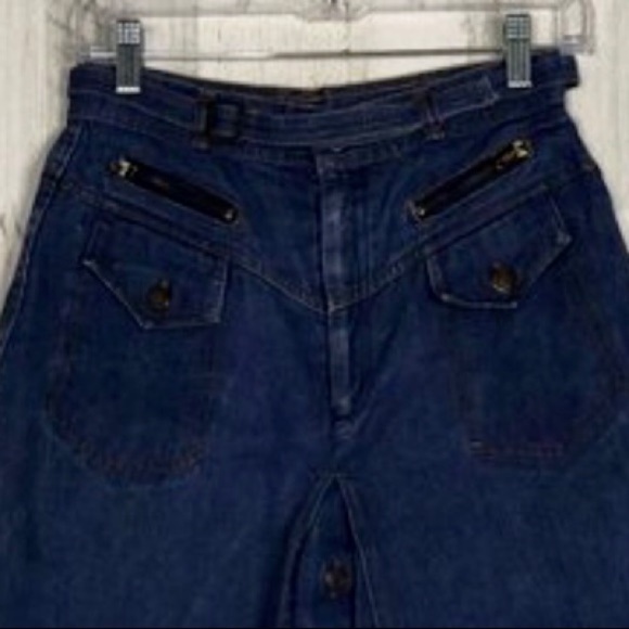 Vintage Yoke Front A-line Denim Skirt - Picture 4 of 8